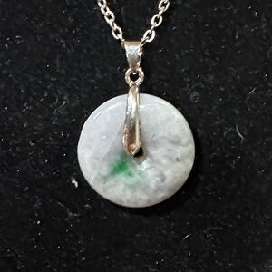 🍏 Burmese Jadeite Jade Doughnut with Apple Green Inclusion 🍏